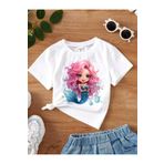 MAGORS STIL-X DENİZ KIZI BASKILI BİSİKLET YAKA %100 PAMUKLU ÇOCUK TSHIRT