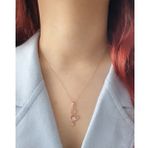 MAGRİB 925 ayar gümüş kedili kalpli gümüş kolye (Rose)