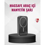 Magsafe Araç Telefon Tutucu 15W Hızlı Şarj Type-C Girişli Midastech - Çok Renkli