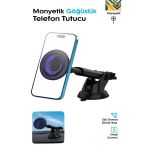 Magsafe Uyumlu 360 Ayarlanabilir Mıknatıslı Araç İçi Telefon Tutucu Torpido Montajlı Stand