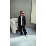 Magu Kız Çocuk Oversize Blazer Ceket ve Pantolon Takımı – 2'li Set, Şık ve Modern - Siyah - 6 - 7 Yaş