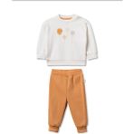 Magu Unisex Bebek Pamuklu Ekru Hardal Sweatshirt Eşofman Takım - 3 - 6 Ay - Karışık