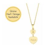 MaGümüş 14 Ayar Altın İki Kalpli Kolye