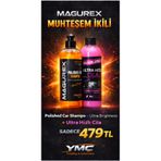 MAGUREX Muhteşem İkili(POLISHED CAR SHAMPOO ULTRA HIZLI CİLA)(CİLA BEZİ VE SÜNGER HEDİYELİ)