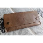 Mahfuz Gerçek Deri Tamamen El Emeği Kadın Cüzdan 22CM*8CM * 1 Kağıt Para Alanı 1 Kart Bölmesi DAK118 - Krem