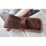 Mahfuz Hakiki Deri El Emeği Özel Kalemleriniz Için Kalemlik Kalem Kutu 27 x 6 cm - Acı Kahverengi