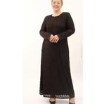 MAHİDE KADIN ASTARLI LÜX SİMLİ TÜL KUMAŞ BÜYÜK BEDEN ANNE ABİYE ELBİSE KAHVERENGİ 54