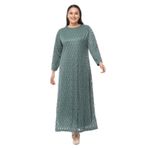MAHİDE KADIN ASTARLI LÜX SİMLİ TÜL KUMAŞ BÜYÜK BEDEN ANNE ABİYE ELBİSE Mint Yeşili 50