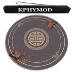 Mahjong Mat Taşıma Çantası Ile Yuvarlak Mahjong Masa Matı, Kaymaz Gürültü Azaltıcı Masa Örtüsü Karton Karo Oyun Matı Seyahat Ev Kullanımı İçin(Gray,43.31x43.31 in)