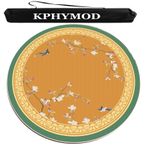 Mahjong Mat Taşıma Çantası Ile Yuvarlak Mahjong Masa Matı, Kaymaz Gürültü Azaltıcı Masa Örtüsü Karton Karo Oyun Matı Seyahat Ev Kullanımı İçin(Orange,55.12x55.12 in)
