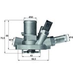 Mahle TERMOSTAT KOMPLE LINEA-BRAVO 2-GRANDE PUNTO 1.4 T-JET 2007 G1019.80 55208964