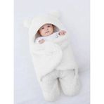 Mai Perla 0 - 12 Ay Kulaklı Welsoft Dış Kundak Bebek Battaniye - Beyaz - 0 - 3 Yaş
