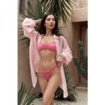 MAI STUDIOS CO. Lahla Straplez Toka Detaylı Pembe Bikini Üstü