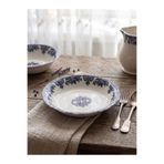 maia Porcelain 6'lı Porselen Klasik Mavi Beyaz Çukur Makarna Tabak Seti Yemek Tabağı 19 CM