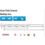 Maıer Uzun Fully Ground Matkap Ucu 8mm - Altın