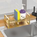 Maifan Mutfak Lavabo Caddy Organizatör Paslanmaz Çelik Otomatik Tahliye Tepsisi ile Mutfak Lavabo için Sünger Tutucu Kendinden Tahliye Bulaşık Sabunu Sünger Caddy Raf Mutfak Tezgah Depolama Gadgets