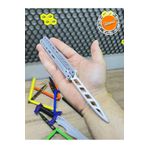 Main Collectibles Kelebek Antrenman Bıçağı Özel Motifli Gri - Beyaz Renk Butterfly Knife Plastik 1 Adet