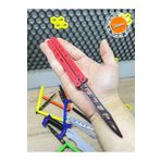 Main Collectibles Kelebek Antrenman Bıçağı Özel Motifli Kırmızı - Siyah Renk Butterfly Knife Plastik 1 Adet