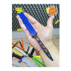 Main Collectibles Kelebek Antrenman Bıçağı Özel Motifli Mavi - Siyah Renk Butterfly Knife Plastik 1 Adet