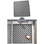 Main shop 1 Adet Kaydırmaz Duşakabin Banyo Ve Duş Paspası Kare Bubble 81 Adet Vantuzla Yapışır 54 X 54 Cm Antrasit