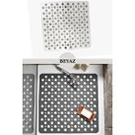 Main shop 1 Adet Kaydırmaz Duşakabin Banyo Ve Duş Paspası Kare Bubble 81 Adet Vantuzla Yapışır 54 X 54 Cm Beyaz