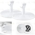 MAİN SHOP 2 Adet Mutfak Evye Lavabo Küvet Için Imdat El Şekilli Lavabo Gider Tıkacı Önleyici Beyaz M-116