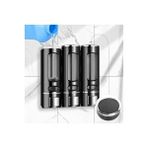 MAİN SHOP 3 Adet Siyah 400 ml Sabunluk Duvara Monte Şeffaf Sıvı Plastik Ve Mutfak Banyo Şişesi M-52