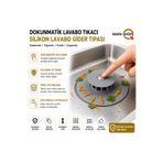 MAİN SHOP Dokunmatik Lavabo Tıkacı Gri - Silikon Lavabo Gider Tipası - Kademeli Süzgeç Mutfak ve Banyo Filtresi M-1490