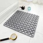Main shop Kare Bubble Silikon Banyo ve Duş Kaydırmazı Kabin Banyo Paspası 81 Vantuzlu Gri