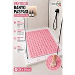 MAİN SHOP Silikon Kaydırmaz Taban Masajlı Duşa Kabin ve Banyo Paspası-Banyo Küvet Içi Paspas Pembe Renk M-150