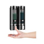Mainshop 2 Adet Siyah Sıvı Sabunluk Plastik 400 Ml Duş Jeli Şampuan Şişesi Oteller, Banyo, Mutfak M-52 Siyah