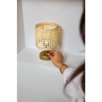 Maison Avf Hazeran & Rattan Masa Üstü Kablosuz Pilli Abajur Eskitme Gold Modern Tasarım - Bej
