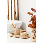 Maison Avf Rattan Bambu 3'lü Banyo Seti Doğal Renkli Diş Fırçalık ve Pamukluk - Bej