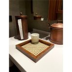 Maison Avf Rattan Hazeran Kare Tepsi Eskitme MODEL-24X24 cm (%100 Doğal Hazeran)