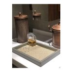 Maison Avf Rattan Hazeran Tepsi Ihlamur Yeşili Eskitme Model Dikdörtgen (%100 DOĞAL HAZERAN)