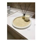 Maison Avf Rattan Hazeran Yuvarlak Tepsi Beyaz (%100 Doğal Hazeran)