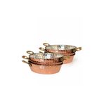 maison matmazel Bakır Mini Kahvaltılık, Meze Tabağı, Çerezlik ,Tava 6'lı 9cm