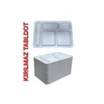 Maison Vyona 50 Adet 5 Gözlü Kırılmaz Plastik Tabldot Tabağı Beyaz Self Servis Tabildot Tabilot Tabak
