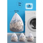 MaisonArt Lbag | 3 Adet Çamaşır Yıkama Filesi Ipli 35x45 Cm | Çorap Perde Filesi
