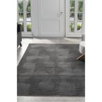 Maisoria Home Merinos Rölyef Halı Kaymaz Tabanlı Makinada Yıkanabilir Leke Tutmaz Antrasit Kesme Halı Salon Yolluk - 80 x 425 cm