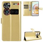 maiyo Lüks Manyetik Tokalı Kapaklı Telefon Kılıfı ZTE Nubia Z60 Ultra NubiaZ60Ultra Telefon Kılıfı ile Uyumlu Düz Renk Kart Yuvası Cüzdan Klipsli Telefon Kılıfı (Altın, Nubia Z60 Ultra)