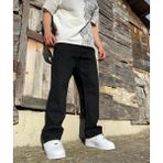 Majesteleri Store Erkek Baggy Kot Pantolon Oversize Model Rahat Kesim Siyah Kumaş - 31