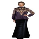 Majesty Koyu Bordo Saten Bluz (2XL)