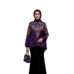 Majesty Koyu Mor Saten Bluz (M)