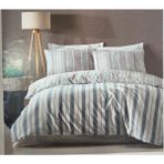 Majoli %100 Pamuk Kaizen Ipliği Boyalı Naturel Çift Kişilik Nevresim Takımı - Violet - 200 x 220 cm
