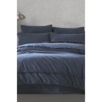 Majoli Dark Storm Maddox Çift Kişilik %100 Organik Pamuk Nevresim Takımı - Lacivert - 200 x 220 cm