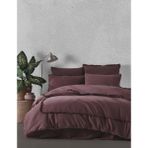 Majoli Maddox Mürdüm Çift Kişilik %100 Organik Pamuk Nevresim Takımı - 200 x 220 cm