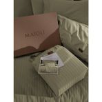 Majoli Opia %100 Pamuk Saten Çizgili Açık Yeşil Çift Kişilik Nevresim Takımı - 200 x 220 cm
