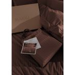 Majoli Opia %100 Pamuk Saten Çizgili Mürdüm Çift Kişilik Nevresim Takımı - 200 x 220 cm