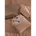 Majoli Opia %100 Pamuk Saten Çizgili Somon Çift Kişilik Nevresim Takımı - 200 x 220 cm